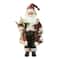 Glitzhome® 18" Faux Fur Christmas Woodland Santa Figurine